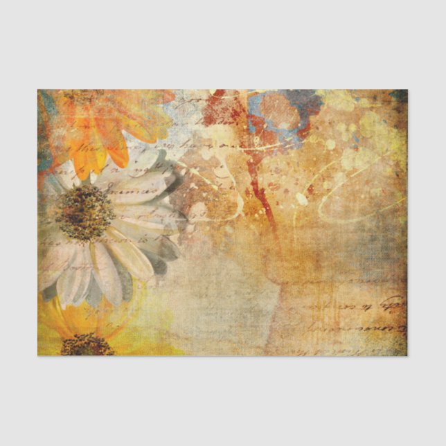 Papier Mousseline Fleur rustique Shabby Chic Tissu Papier (Recto)
