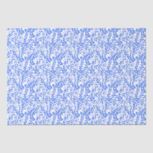 Papier Mousseline Fleur sauvage Bleu Fleurs Baby shower Floral Perso