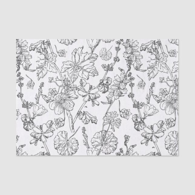 Papier Mousseline Fleur sauvage Cosmétique Médical Mallow Dessiné À  (Recto)