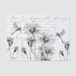 Papier Mousseline Fleur sauvage de script français Dragonfly Decoupa