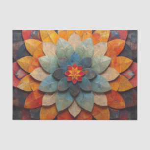 Papier Mousseline Fleur texturée Mandala Art