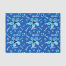 Fleurs à l'aquarelle bleue avec affirmations