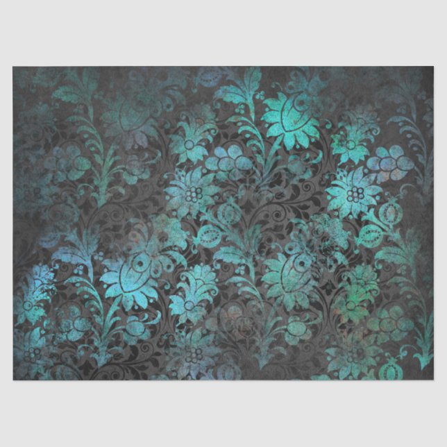 Papier Mousseline Fleurs au crayon vert sur la page de découpage au  (Recto)