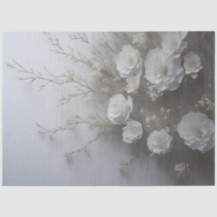 Papier Mousseline Fleurs Blanches Élégantes Decoupage