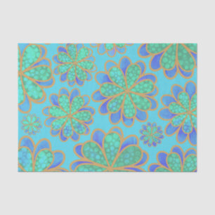 Papier Mousseline Fleurs bleues douces flottant dans une mer
