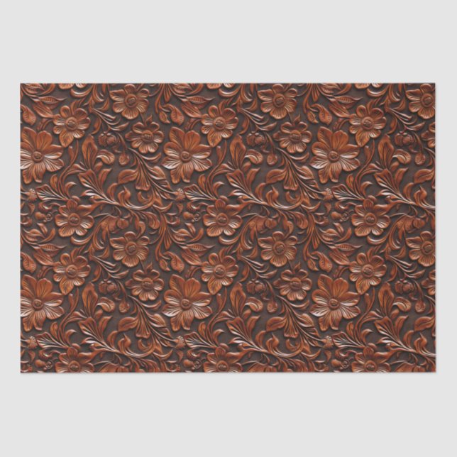 Papier Mousseline Fleurs Brown chaudes (Recto)