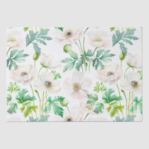 Papier Mousseline Fleurs d'anémones blanches à la crème