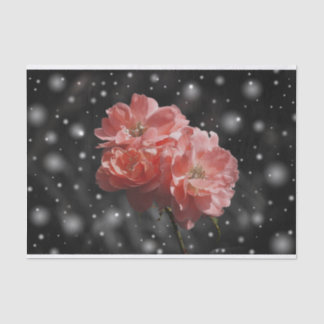 Papier Mousseline Fleurs dans le papier de tissu de neige