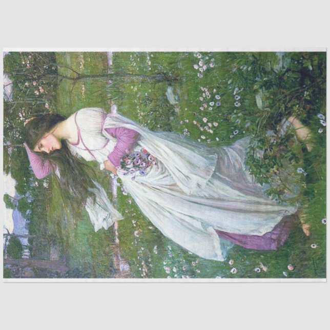 Papier Mousseline Fleurs dans le vent, John William Waterhouse (Recto)