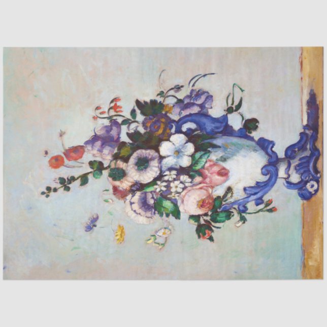 Papier Mousseline Fleurs dans un Vase Rococo, Paul Cezanne (Recto)