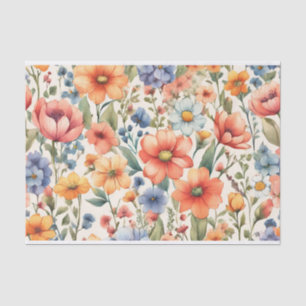 Papier Mousseline Fleurs d'aquarelle Abstraites pour n'importe quell