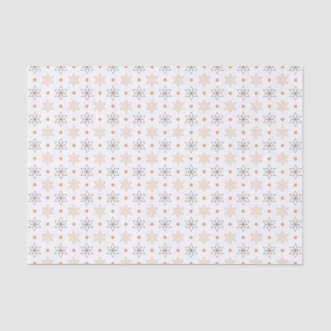 Papier Mousseline Fleurs d'art géométriques simples (Recto)