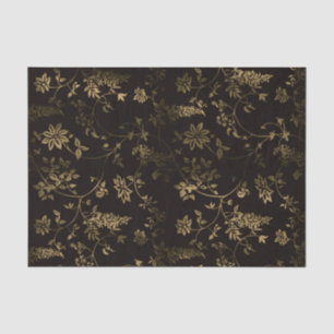Papier Mousseline Fleurs de bronze et Feuilles sur Arrière - plan no