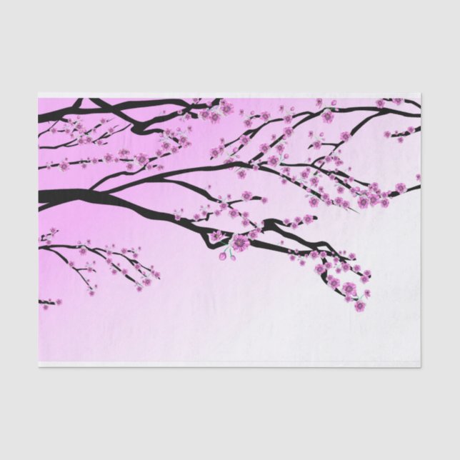 Papier Mousseline Fleurs de cerisier pourpres Sakura (Recto)