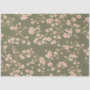 Papier Mousseline Fleurs de cerisiers vintage éphémère motif