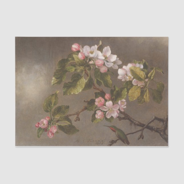 Papier Mousseline Fleurs de colibri et de pomme par Martin Heade (Recto)