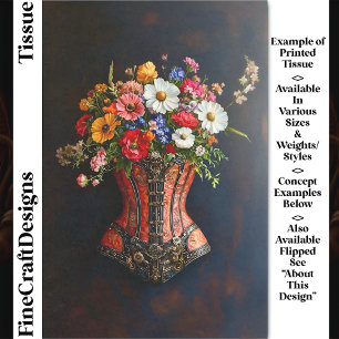 Papier Mousseline Fleurs de corset Steampunk victorien DF5L Découpag