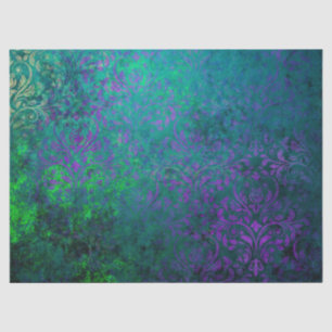 Papier Mousseline Fleurs de crayon mauve sur la page verte