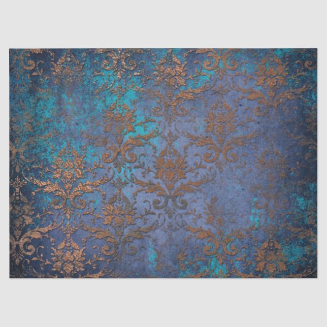 Papier Mousseline Fleurs de défilement de Patina sur la page de déco (Recto)