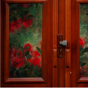 Papier Mousseline Fleurs de flammes sur la page de découpage verte