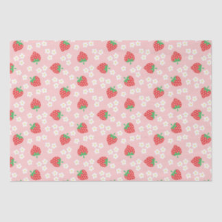 Papier Mousseline Fleurs de fraises Motif rose