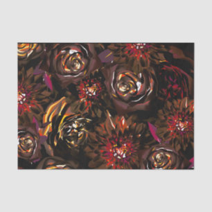 Papier Mousseline Fleurs de Jardin Sombre Teintées d'Automne Mariage