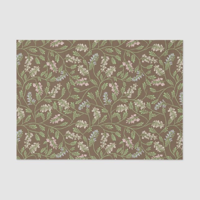 Papier Mousseline Fleurs de la Fête des Mères Vignes de Lupine Hyaci (Recto)