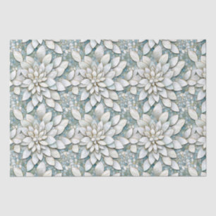 Papier Mousseline Fleurs de Lotus Blanches Bleues Mariage