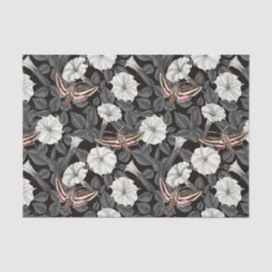 Papier Mousseline Fleurs de lune et sphinx Moths 2