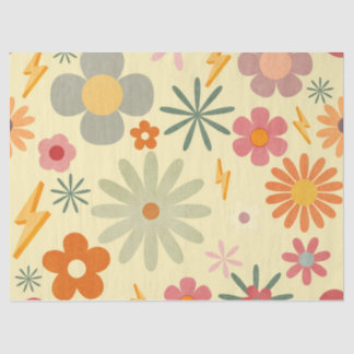 Papier Mousseline Fleurs de marguerite colorées et rétro artisanat T