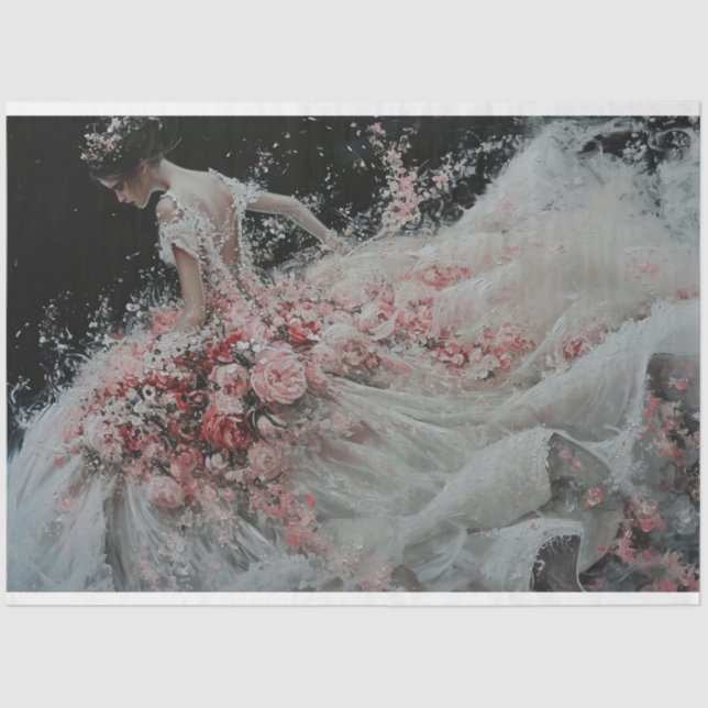 Papier Mousseline Fleurs de mariage sous la douche (Recto)