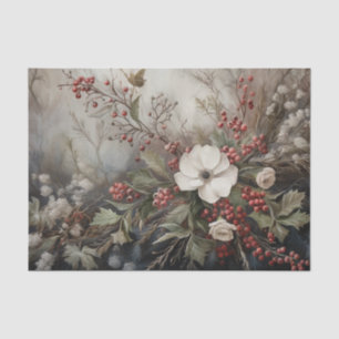 Papier Mousseline Fleurs de Noël Holly Berry dans le découpage d'hiv