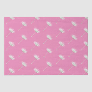 Papier Mousseline Fleurs de pissenlit blanc rose