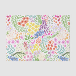 Papier Mousseline Fleurs de printemps élégantes aquarelle fleuries j