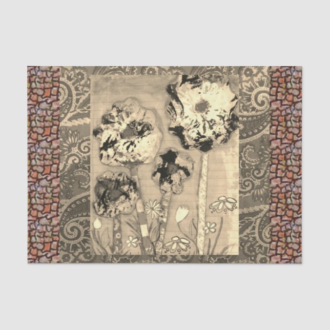 Papier Mousseline Fleurs de tissus 2 (Recto)