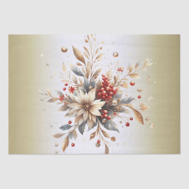 Papier Mousseline Fleurs de vacances modernes papier de tissus (Recto)
