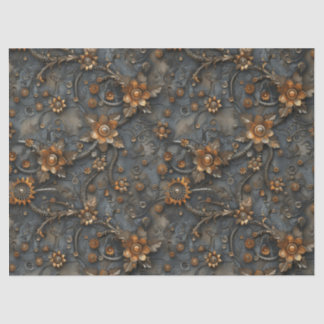 Papier Mousseline Fleurs d'engrenages et de ressorts Steampunk pour 