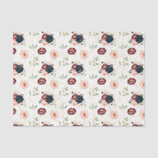 Papier Mousseline Fleurs (Design 2 Jaunes/Oranges) (Recto)