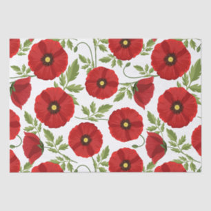 Papier Mousseline Fleurs d'été joyeuses floraison de pavot