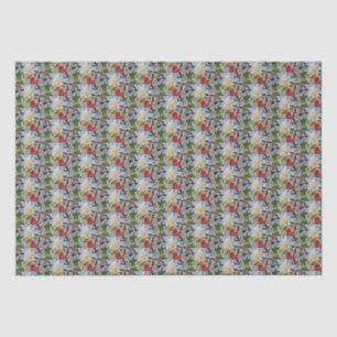 Papier Mousseline Fleurs d'hiver & Holly