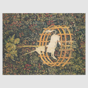 PAPIER MOUSSELINE FLEURS D'IMAGINAIRES UNICORNES ET GOTHIQUES, MOTIF