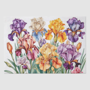Papier Mousseline Fleurs d'Iris