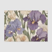 Fleurs d'Iris blanches et violettes