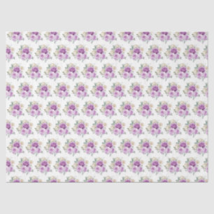 Papier Mousseline Fleurs élégantes violettes et argentées