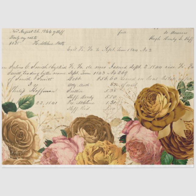 Papier Mousseline Fleurs et Ephemera Design Series #13 (Recto)