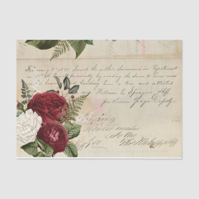 Papier Mousseline Fleurs et Ephemera Design Series #4 (Recto)