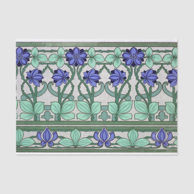 Papier Mousseline Fleurs et feuillage de style Art nouveau (Recto)