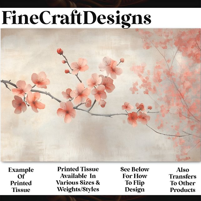 Papier Mousseline Fleurs et fleurs de corail doux BP8B Découpage (Créateur téléchargé)