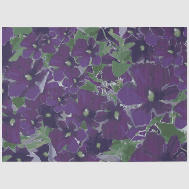 Papier Mousseline Fleurs florales chic pourpres (Recto)