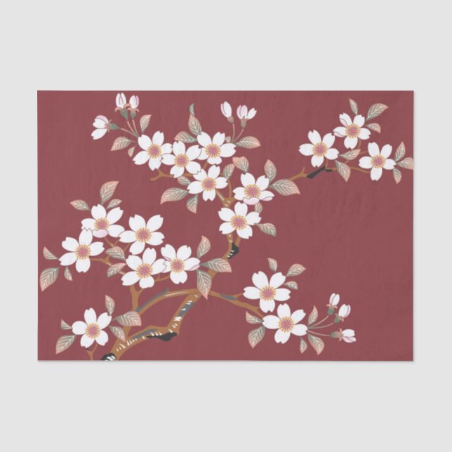Papier Mousseline Fleurs japonaises de cerises (Recto)